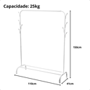 Ver imagem 4 de Cabideiro para Roupa Arara Organizador de Aço C/ Sapateira