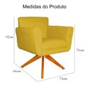 Ver imagem 5 de Kit 2 Poltronas Estofada Base Giratória de Madeira Sala Isabella Veludo Mostarda - Lm Decor