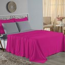Ver imagem 1 de Jogo de Cama Casal Nobre 4 Peças Lençol com Elástico de 30cm de Altura Malha 100% Algodão - Pink