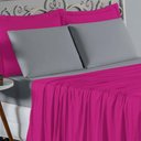 Ver imagem 3 de Jogo de Cama Casal Nobre 4 Peças Lençol com Elástico de 30cm de Altura Malha 100% Algodão - Pink