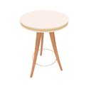Ver imagem 3 de Mesa Bistrô Ricco 70 Cm Laca com Madeirado e Detalhe Palhinha Off White