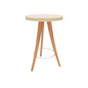 Ver imagem 1 de Mesa Bistrô Ricco 70 Cm Laca com Madeirado e Detalhe Palhinha Off White