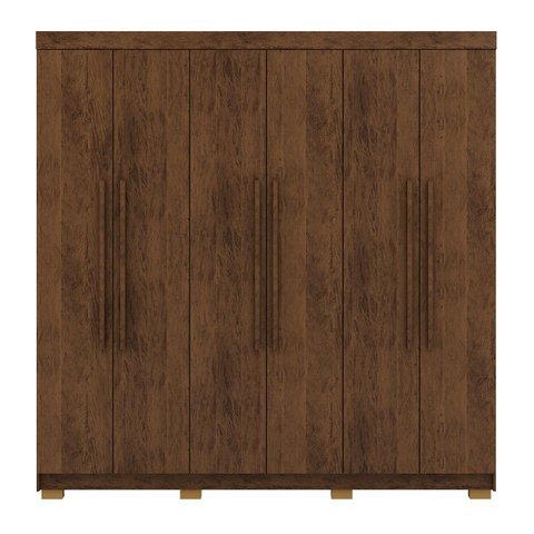Guarda-roupa Alto 6 Portas 2 Gavetas Norway Imbuia Rústico