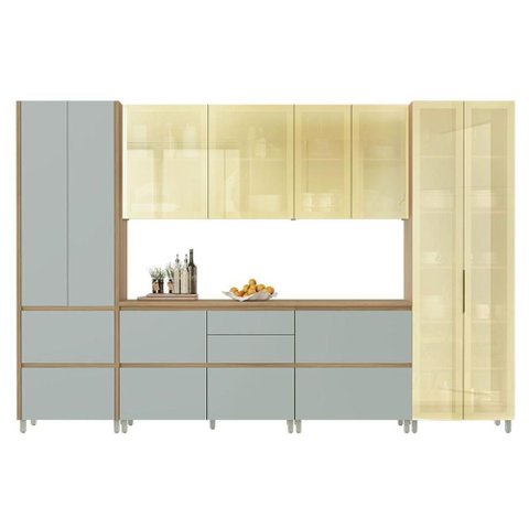 Kit Cozinha Nesher 6 Peças Rainha CZ439 Nature/Verde