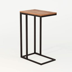 Mesa Lateral Encaixe Elena Preto e Tampo Amêndoa - 1