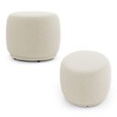 Ver imagem 1 de Kit 02 Puffs Decorativos Orgânicos Molly Redondo Bouclê Bege - Desk Design