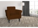 Ver imagem 3 de Kit 2 Poltronas Decorativa Classic Suede Marrom Pés Madeira Mz Decor