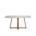 Ver imagem 2 de Mesa de Jantar c/ Tampo de Vidro Bennice (160 cm) - Cor: Natural/Off-white