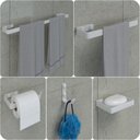 Ver imagem 1 de Kit Acessórios Para Banheiro Branco 5 Peças