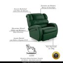 Ver imagem 4 de Poltrona do Papai Sala de Cinema Reclinável Kylie Glider Manual Giratória PU Verde Musgo G23 Gran Be