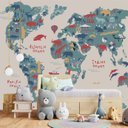 Ver imagem 3 de Papel de parede mapa mundi safári infantil M² PP130