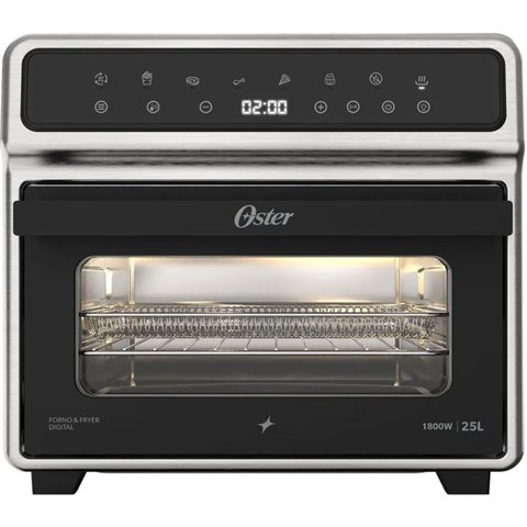 Forno Elétrico Air Fryer 2 em 1 25L Inox 220V Oster