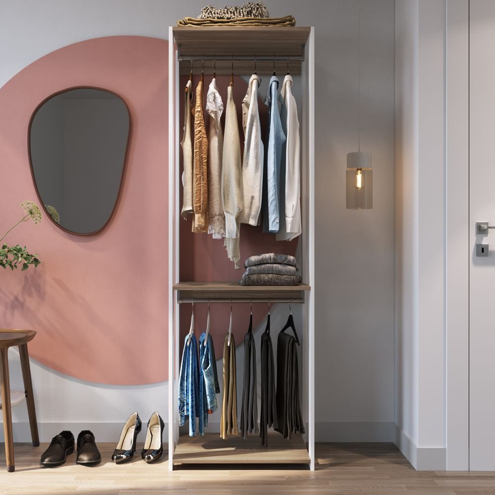 Prodecor Estante multiuso 60cm closet modulado com 03 prateleiras e 02 ...