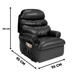 Poltrona Reclinável do Papai Corino para Descanso de Idosos:preto - 4