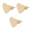 Ver imagem 1 de Kit 3 Ganchos Cabideiro de Madeira Pinus Pendurador Parede Formato Coração Decorativo