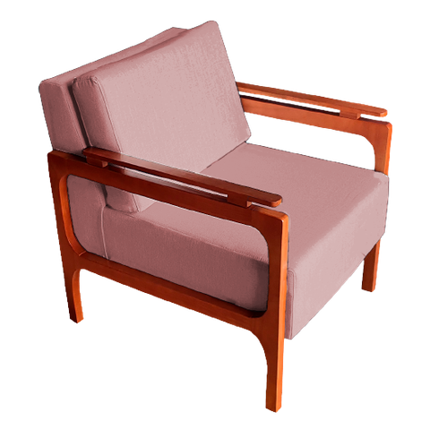 Poltrona Yasmim Veludo Rose