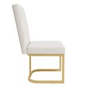 Ver imagem 5 de Kit 08 Cadeiras de Jantar Estofada Siena Linho Base de Ferro Dourada - Pallazio