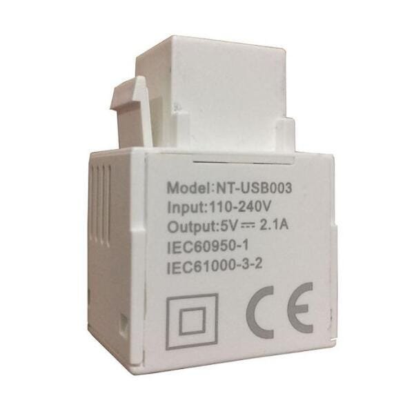 Conector USB Charger 5V 2.100A Para Espelho 4x2 - 1