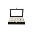 Ver imagem 4 de Estojo para 15 Relógios - Ébano flocado de Bege