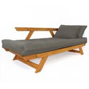 Ver imagem 6 de Sofá Japão Futon Cinza em Madeira Maciça Cor Mel