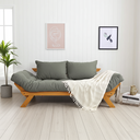 Ver imagem 2 de Sofá Japão Futon Cinza em Madeira Maciça Cor Mel