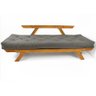 Sofá Japão Futon Cinza em Madeira Maciça Cor Mel - 7