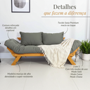 Ver imagem 3 de Sofá Japão Futon Cinza em Madeira Maciça Cor Mel