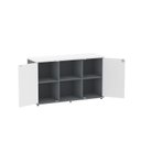 Ver imagem 5 de Armário Credenza 2 Portas Pivotante P25 Cinza/Grafito/Branco