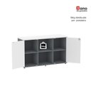Ver imagem 7 de Armário Credenza 2 Portas Pivotante P25 Cinza/Grafito/Branco
