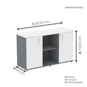 Ver imagem 4 de Armário Credenza 2 Portas Pivotante P25 Cinza/Grafito/Branco