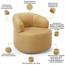 Ver imagem 4 de Kit 02 Poltronas Giratória Orgânica para Sala de Estar Living Helena L02 Couríssimo Fendi - Lyam