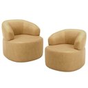 Ver imagem 2 de Kit 02 Poltronas Giratória Orgânica para Sala de Estar Living Helena L02 Couríssimo Fendi - Lyam