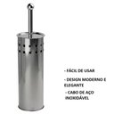 Ver imagem 3 de Escova Sanitaria em Inox Vassourinha para Banheiro Luxo com Suporte Aco Limpador de Vaso