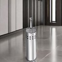 Ver imagem 5 de Escova Sanitaria em Inox Vassourinha para Banheiro Luxo com Suporte Aco Limpador de Vaso