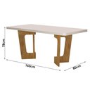 Ver imagem 4 de Mesa de Jantar Liz 160x80cm Vidro 40mm Cinamomo Off White com Kit 6 Cadeiras Veludo Bege - Valdemóve