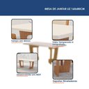 Ver imagem 3 de Mesa de Jantar Liz 160x80cm Vidro 40mm Cinamomo Off White com Kit 6 Cadeiras Veludo Bege - Valdemóve