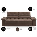 Ver imagem 4 de Sofá com Chaise Bariloche 4 Lugares Retrátil e Reclinável 240cm Marrom Cia Lar