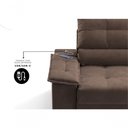 Ver imagem 5 de Sofá com Chaise Bariloche 4 Lugares Retrátil e Reclinável 240cm Marrom Cia Lar