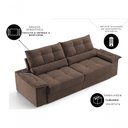 Ver imagem 2 de Sofá com Chaise Bariloche 4 Lugares Retrátil e Reclinável 240cm Marrom Cia Lar