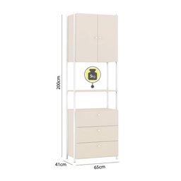 Armário Closet Metalic 003 Industrial Off White/branco - 2