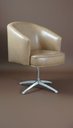 Ver imagem 1 de Poltrona Julia Giratoria Base Aluminio - Nobly Decor Couro Marrom