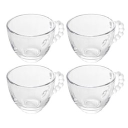 Jogo de Xícaras de Café de Cristal Pearl Transparente 80mL 4 peças - Wolff - 1