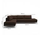 Ver imagem 3 de Sofá de Canto 5 Lugares com Chaise Lado Esquerdo em Veludo Marrom 293x200cm