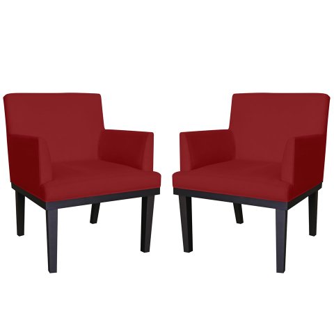 Kit 2 Poltronas Decorativa Vitória Suede Marsala Pés Madeira Mz Decor