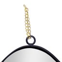 Ver imagem 3 de Espelho Decorativo em Metal Preto com Alça Corrente Dourado 36 Cm F04 - D'Rossi