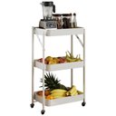 Ver imagem 1 de Carrinho Organizador Multiuso G7006 com 3 Bandeja e Rodízios Branco