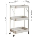 Ver imagem 4 de Carrinho Organizador Multiuso G7006 com 3 Bandeja e Rodízios Branco
