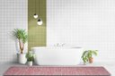 Ver imagem 3 de Tapete Passadeira Emborrachada Pvc Antiderrapante 0,65x3,00m Azulejo Vermelho Branco