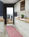 Ver imagem 1 de Tapete Passadeira Emborrachada Pvc Antiderrapante 0,65x3,00m Azulejo Vermelho Branco