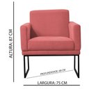 Ver imagem 2 de Poltrona Decorativa Juliette Suede Com Armação Preta Metal